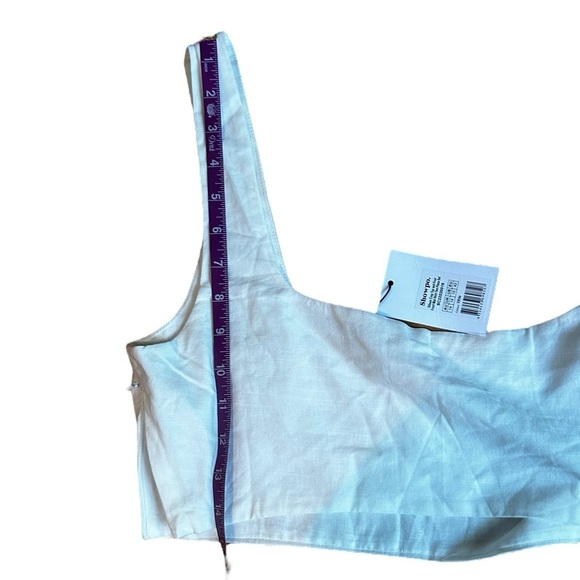 Showpo Gibson White Crop Top Size 10 Square Neck Linen Summer NWT - Picture 8 of 11